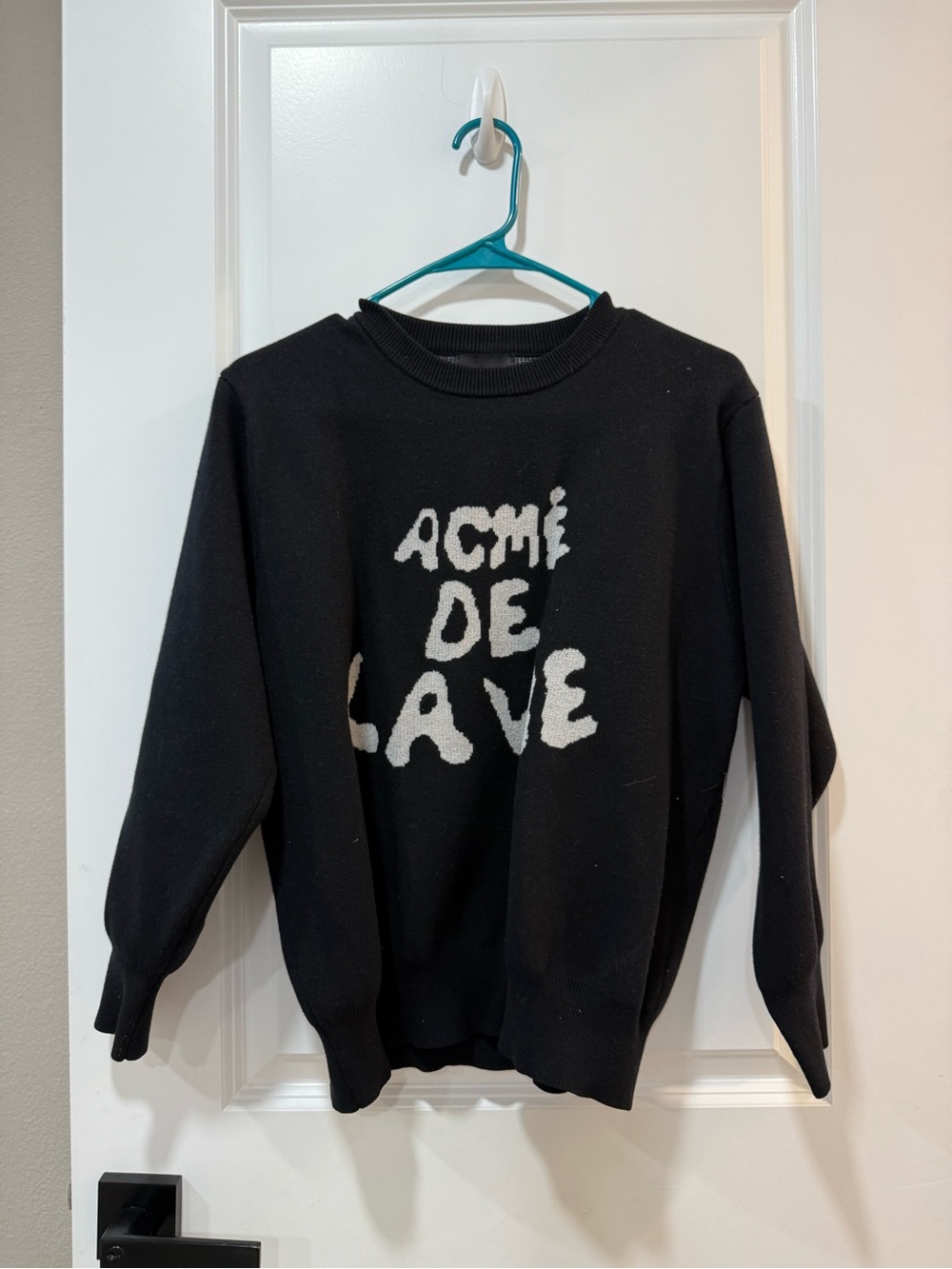 Acme De La Ve Black Graphic Crewneck Sweater